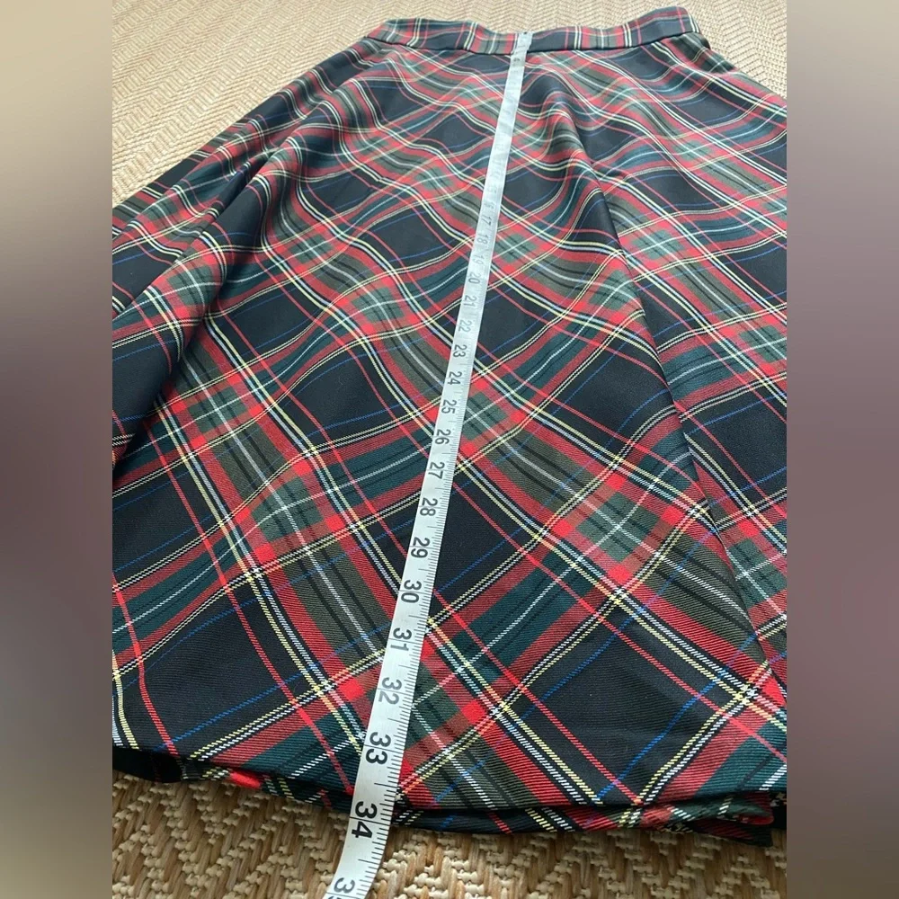 Zara Plaid Midi Skirt Color Black Size Large - Picture 7 of 8